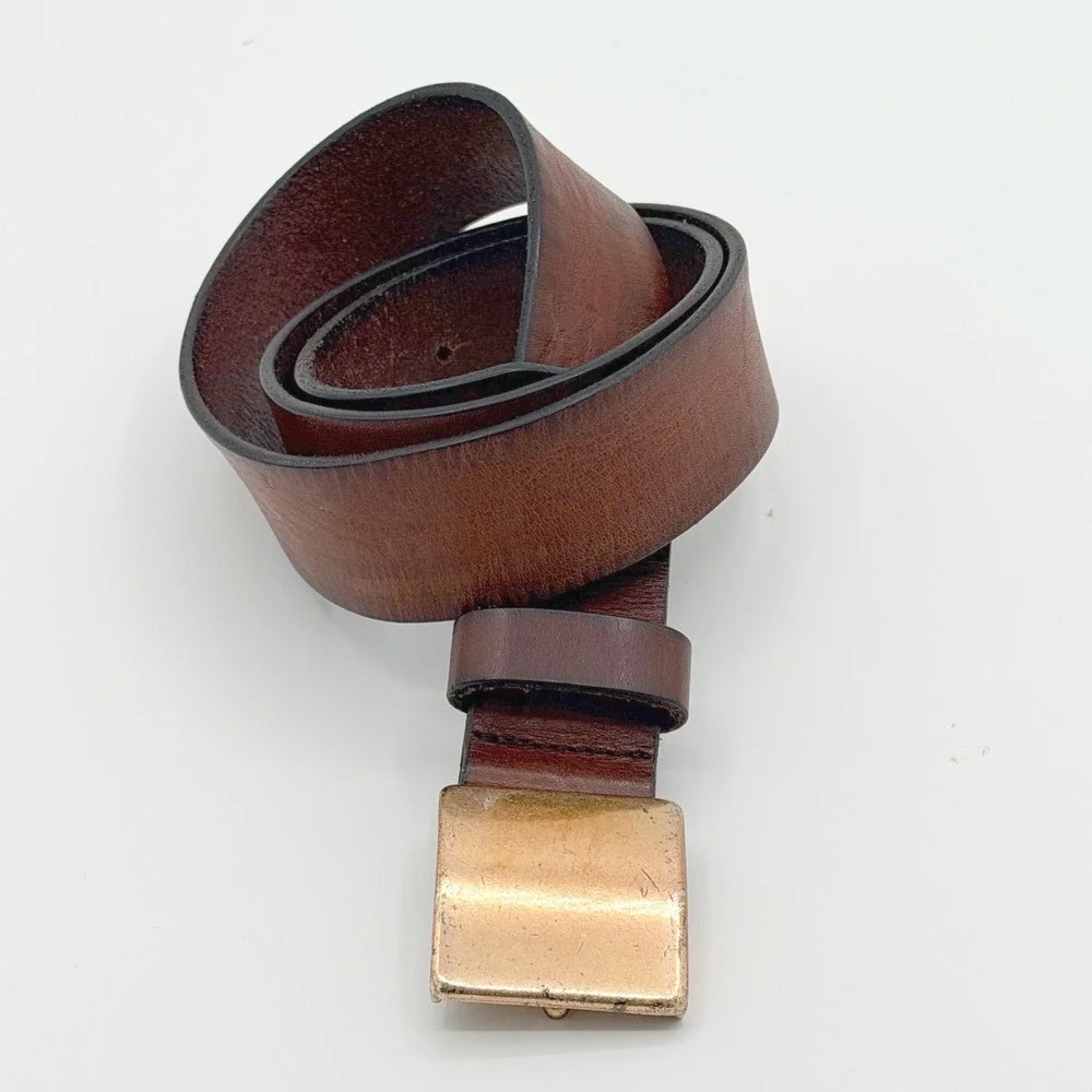 American Eagle Leather Belt Men 34 Brown Rugged Distressed Heritage Rustic
